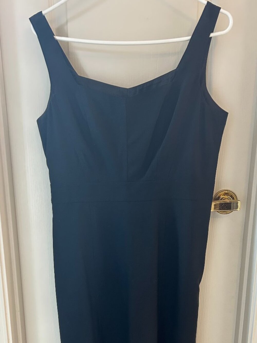 J.Crew 100% Wool Sheath Dress Navy Sleeveless Lined Work Dress Size 10